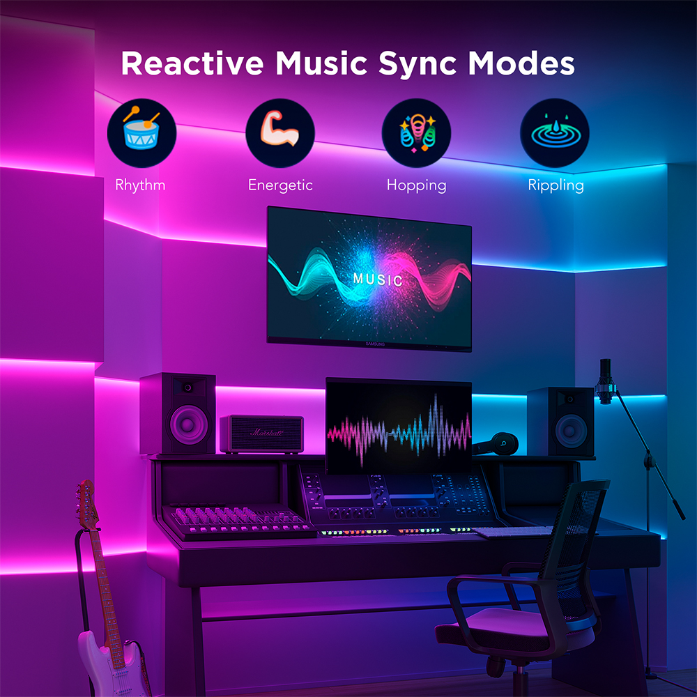 Govee Fita LED RGBIC 10M Cores Vibrantes Control Via App