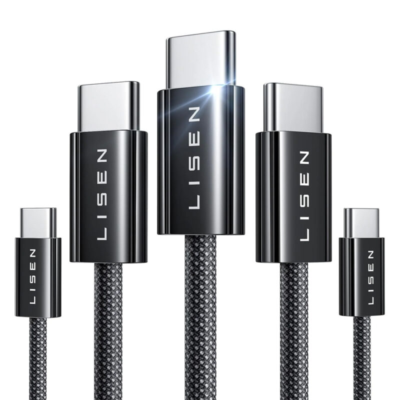 Cabo Usb C para Usb C Lisen Pacote 5 Unidades Trançado