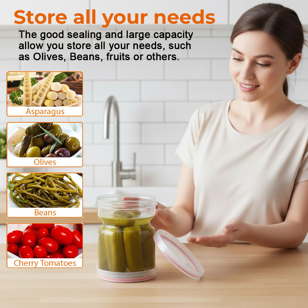 Pote De Conserva Life Ampulheta Vidro Divisor pra Pepino