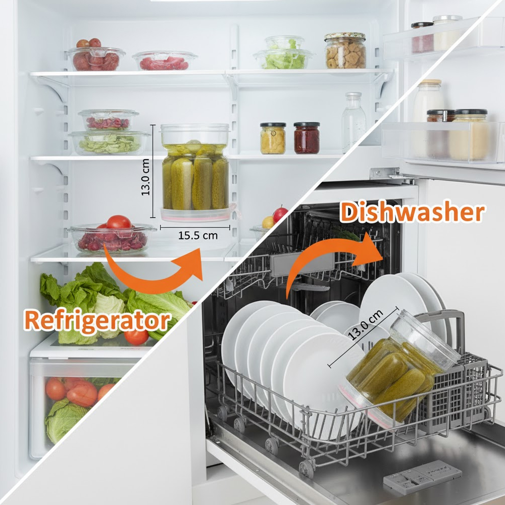 Pote De Conserva Life Ampulheta Vidro Divisor pra Pepino