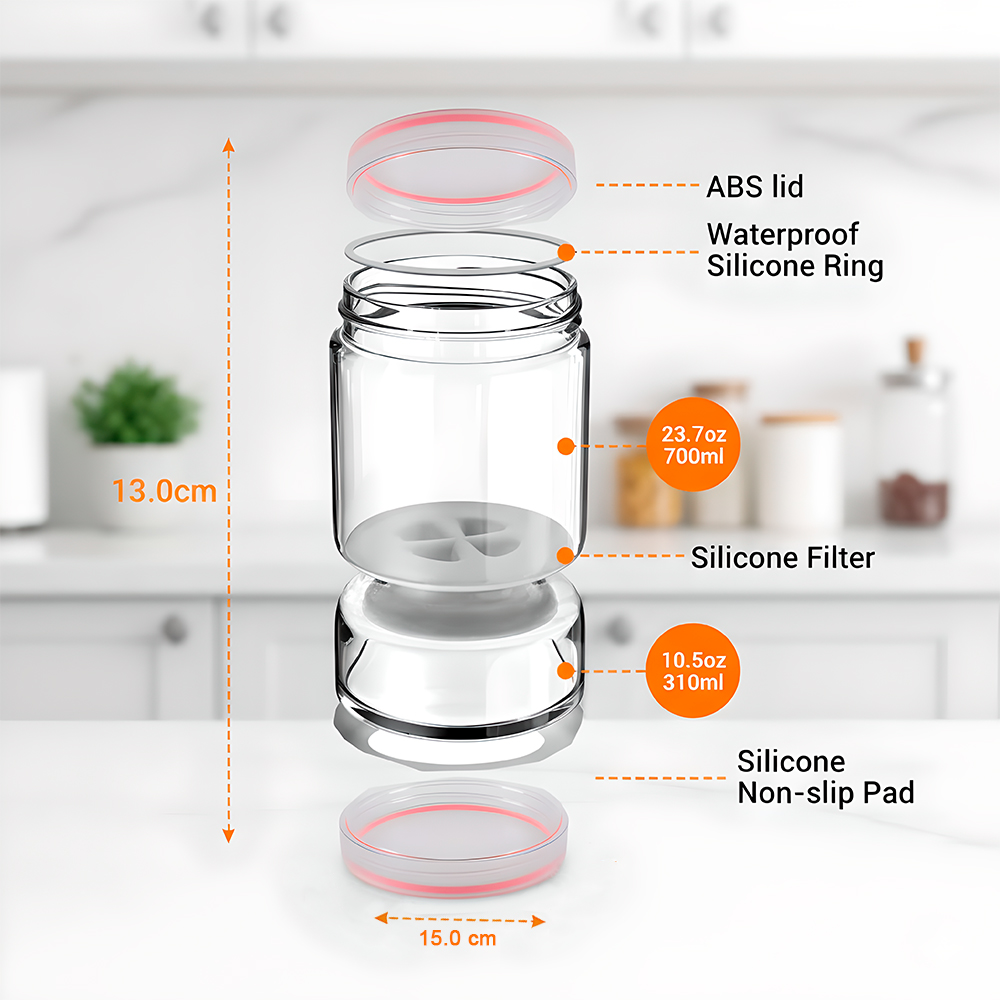 Pote De Conserva Life Ampulheta Vidro Divisor pra Pepino