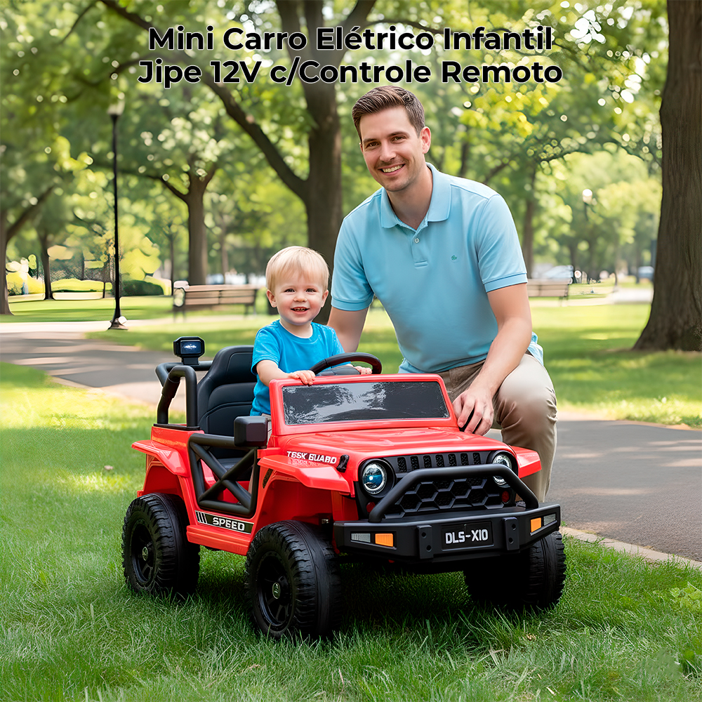 Mini Carro Elétrico Infantil Jipe 12V c/Controle Remoto