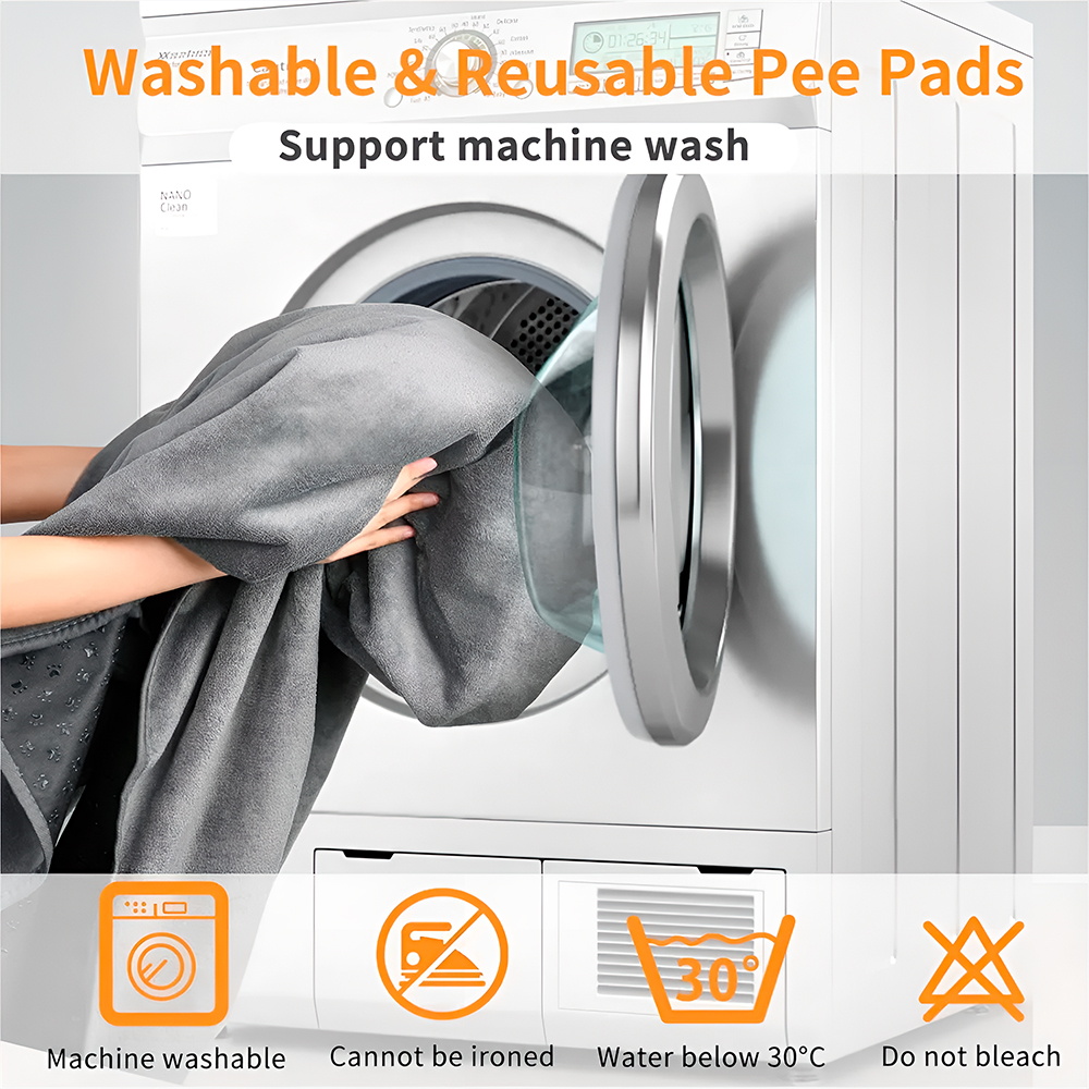 Tapete Higiênico Lavável p/Cães Loobani 90x120cm Cinza