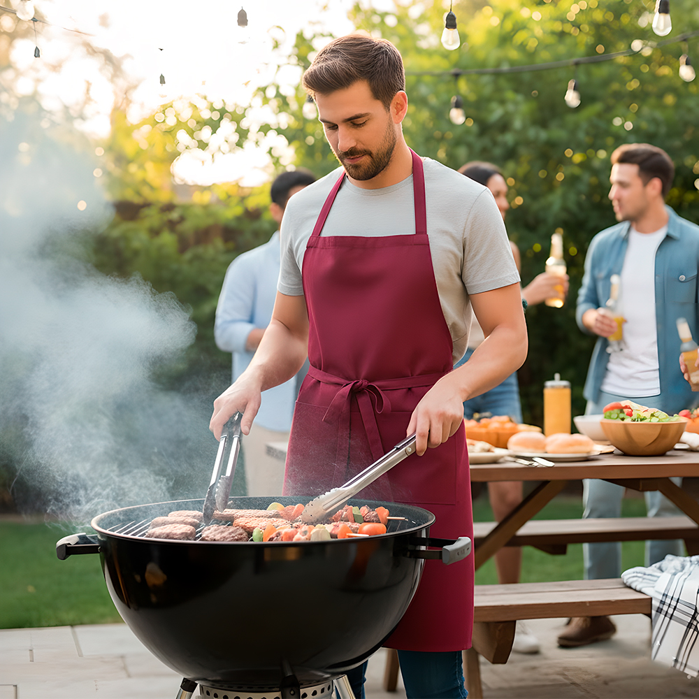 Avental Catiônico Vermelho Cozinha Impermeável Ajustável