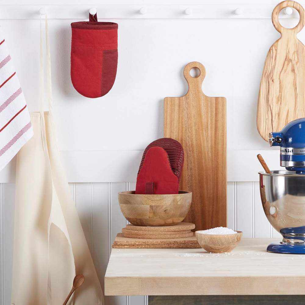 Mini Luvas Neoprene Life Vermelhas p/Forno Pacote 2Peças