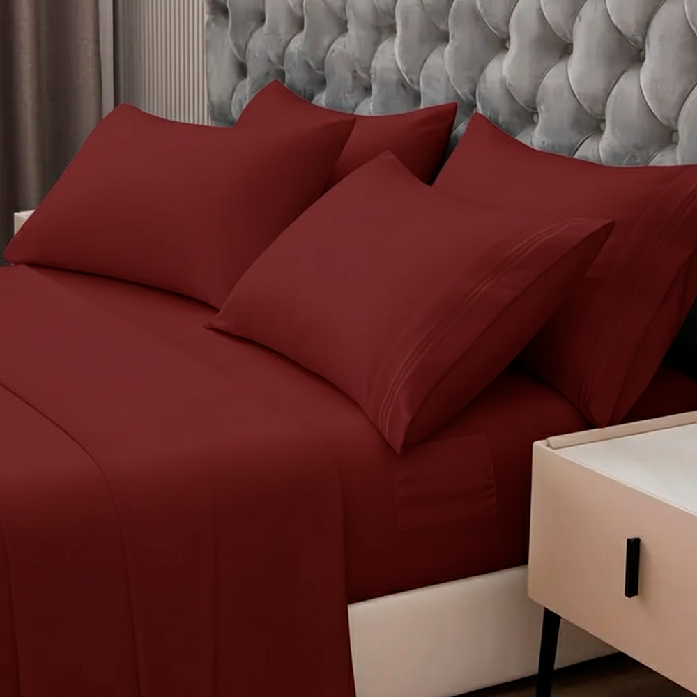 Jogo Lençol Microfibra Life 200x250cm Escovada Vermelho