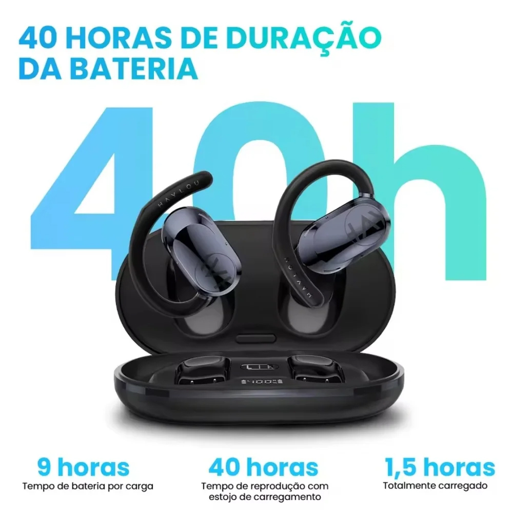 Haylou Earhook 1 Fones TWS Abertos Áudio 360 Bateria 40h