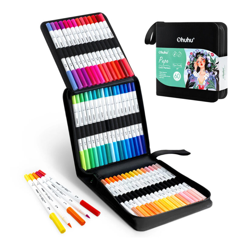 Marcadores Ohuhu 60 Cors Base D'água Sem Danificar Papel