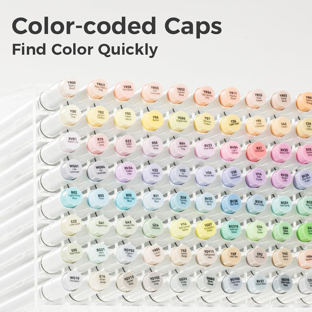 Canetas Marcadores Ohuhu 48 Cores Pastel Ponta Dupla