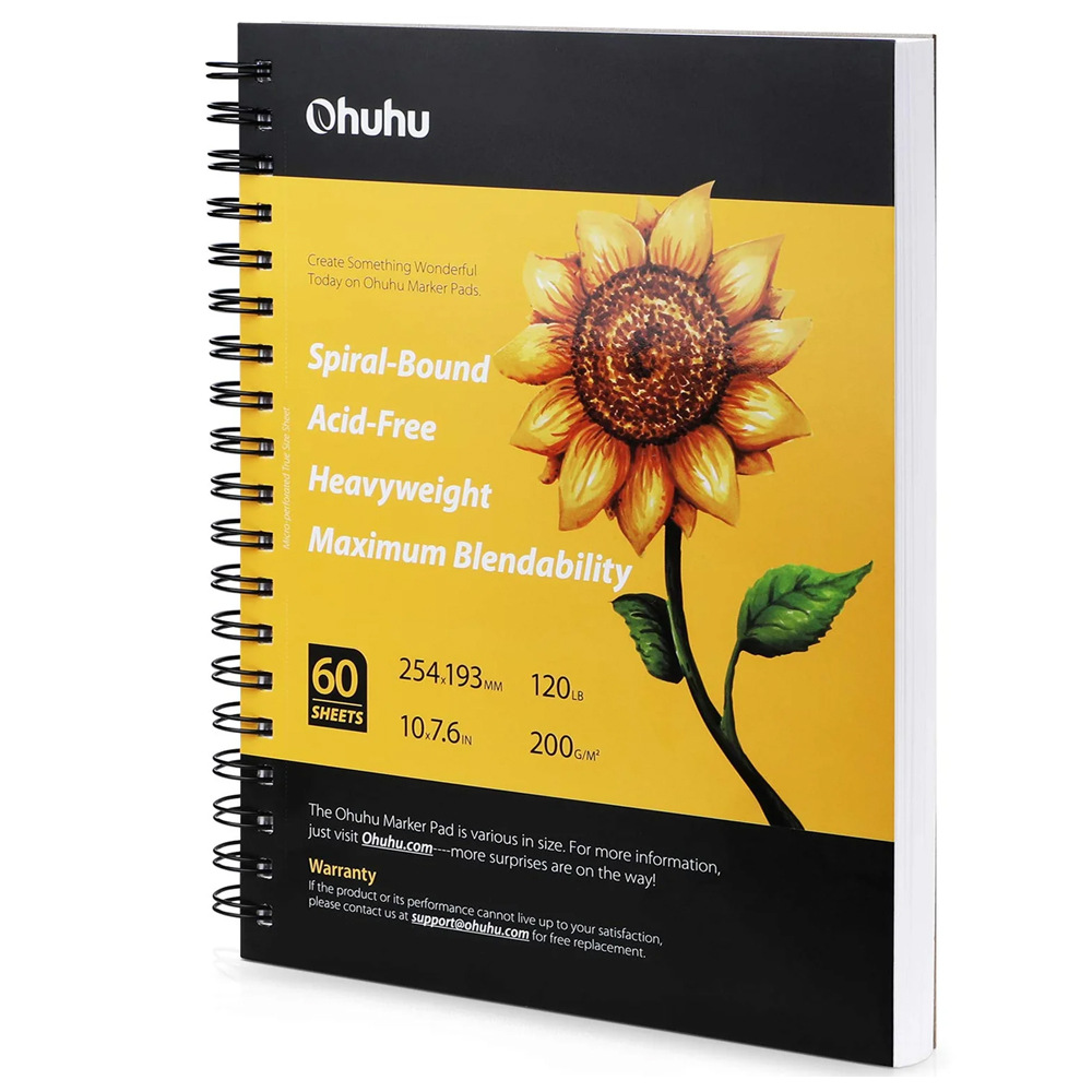 Bloco Caderno Ohuhu Sketchbook Arte Desenho 120 Páginas
