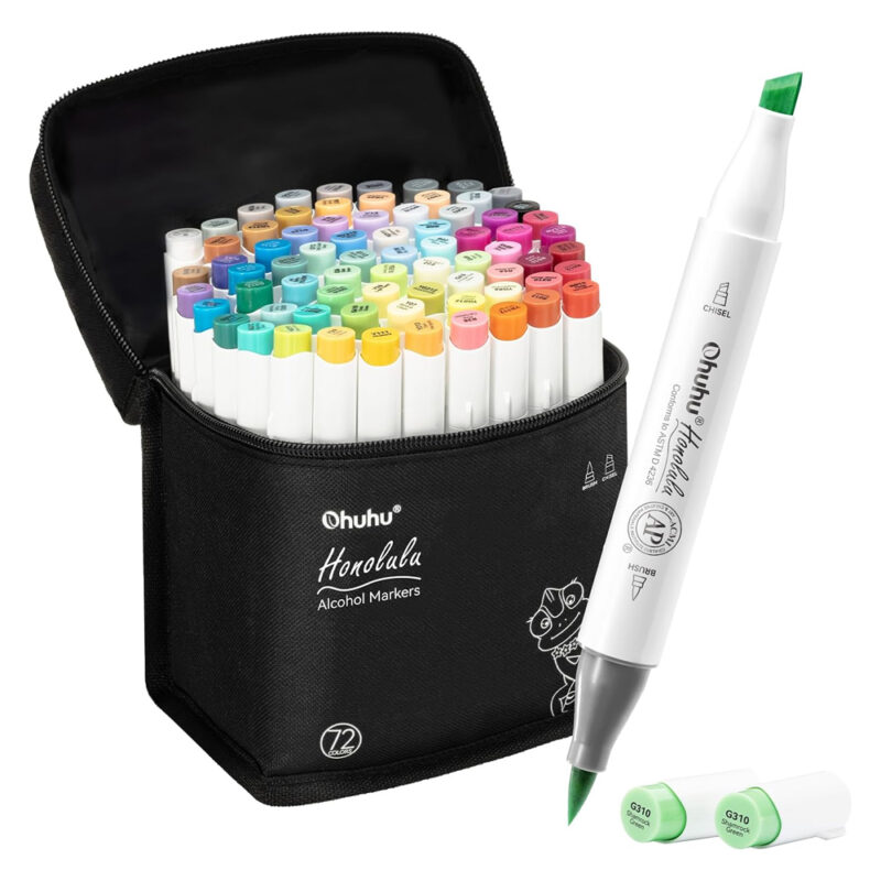 Caneta Ohuhu Honolulu 72cor Marcadores Álcool PontaDupla