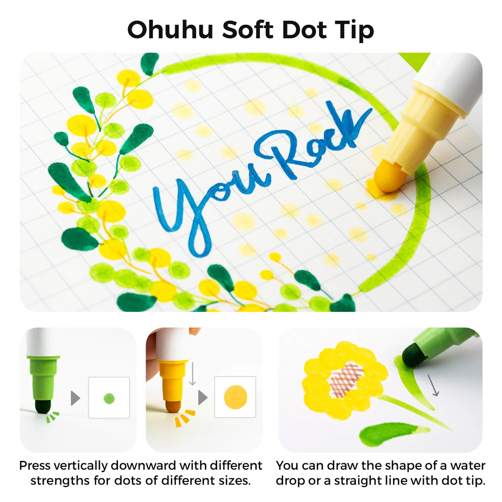 Marcadores Ponta Dupla Ohuhu 24 Cores Desenho e Retratos