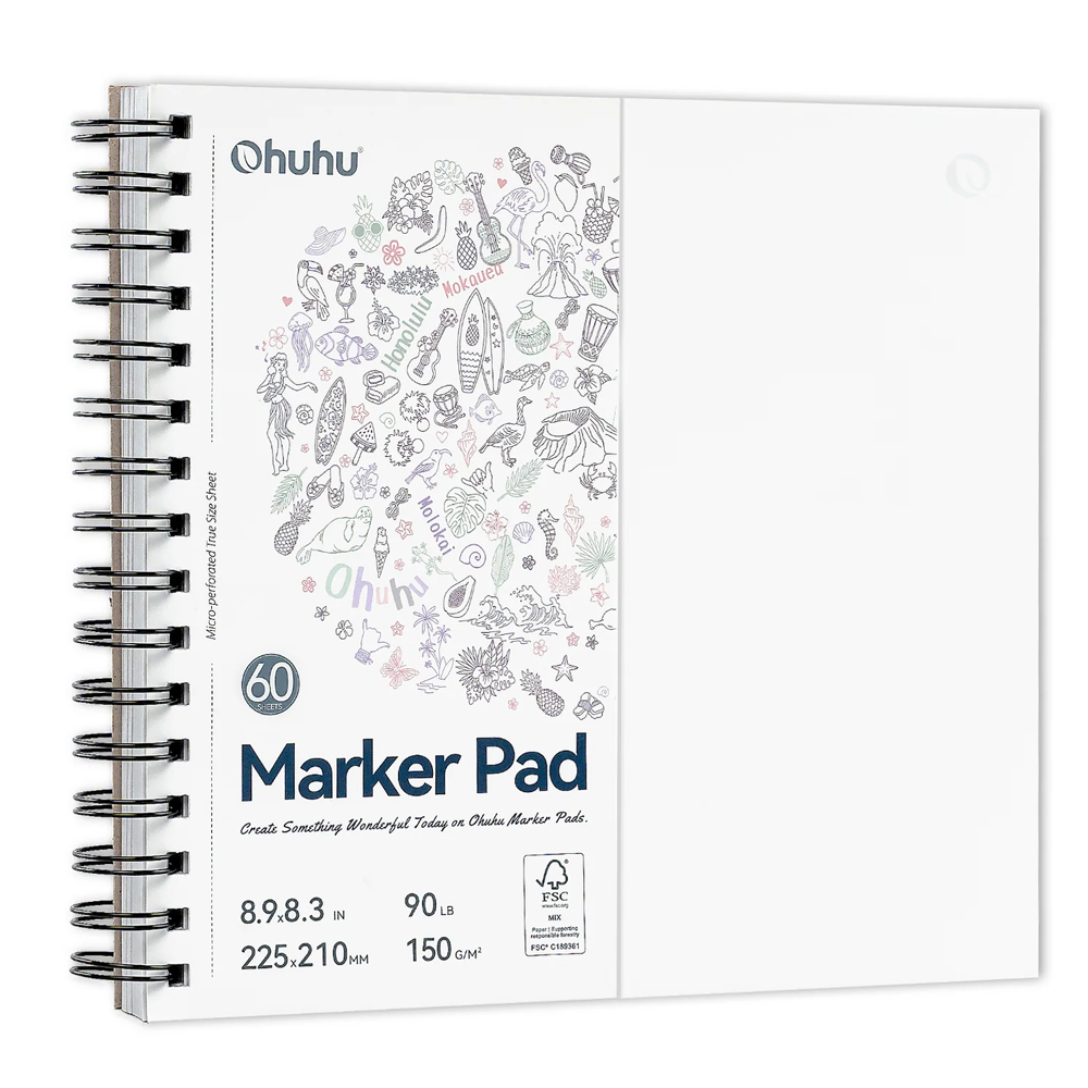 Caderno de Desenho Ohuhu 150gsm Dupla Face Profissional