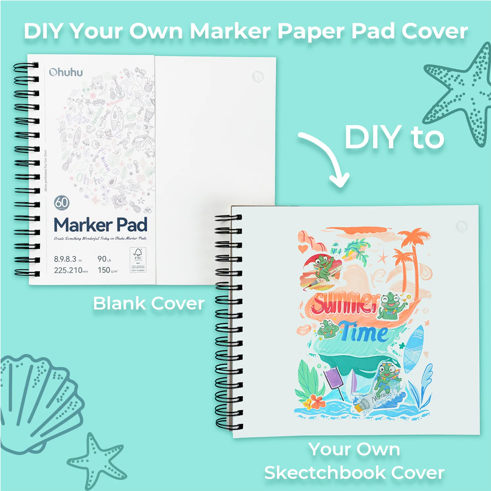 Caderno de Desenho Ohuhu 150gsm Dupla Face Profissional