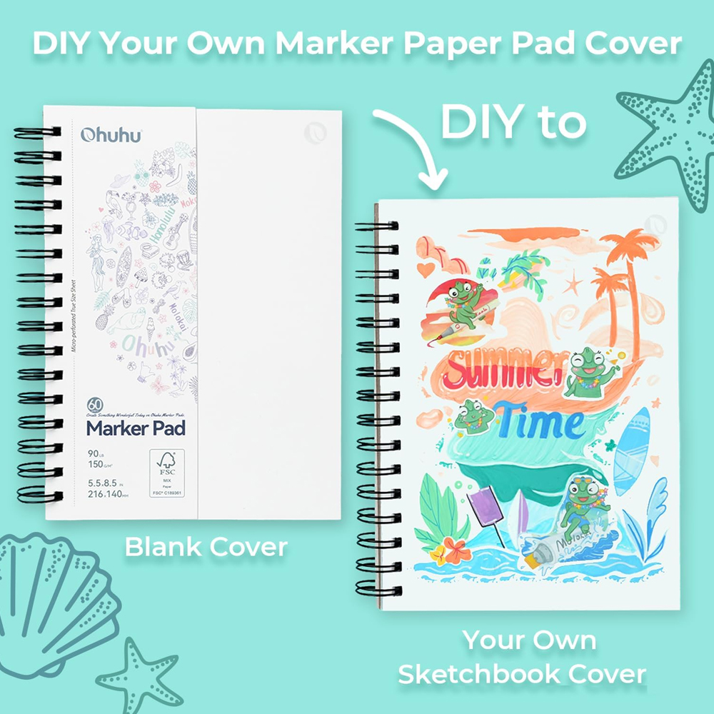 Bloco Desenho Esboço Ohuhu Dupla Face 150g Antivazamento