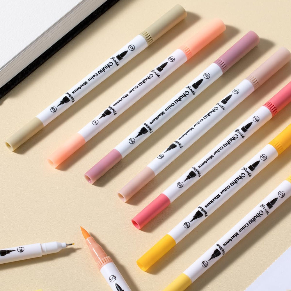 Marcador Ohuhu Maui 36 Tons Pele Brush Fina Aquarelável