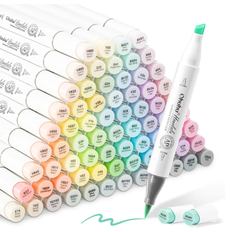 Ohuhu Honolulu 96 Cor Tons Pastel Marcadores Ponta Dupla