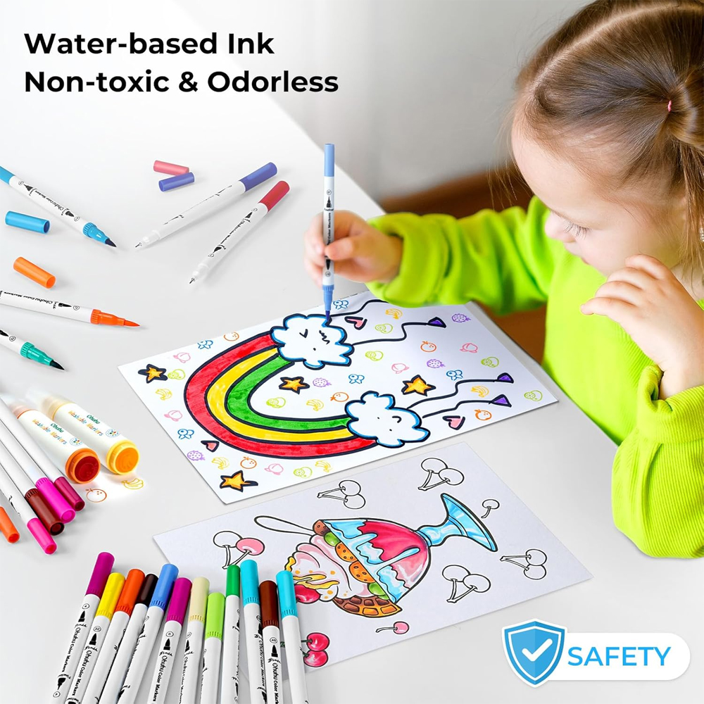 Caneta Marcadores Ohuhu 160Cores Pincel e Fina Base Água