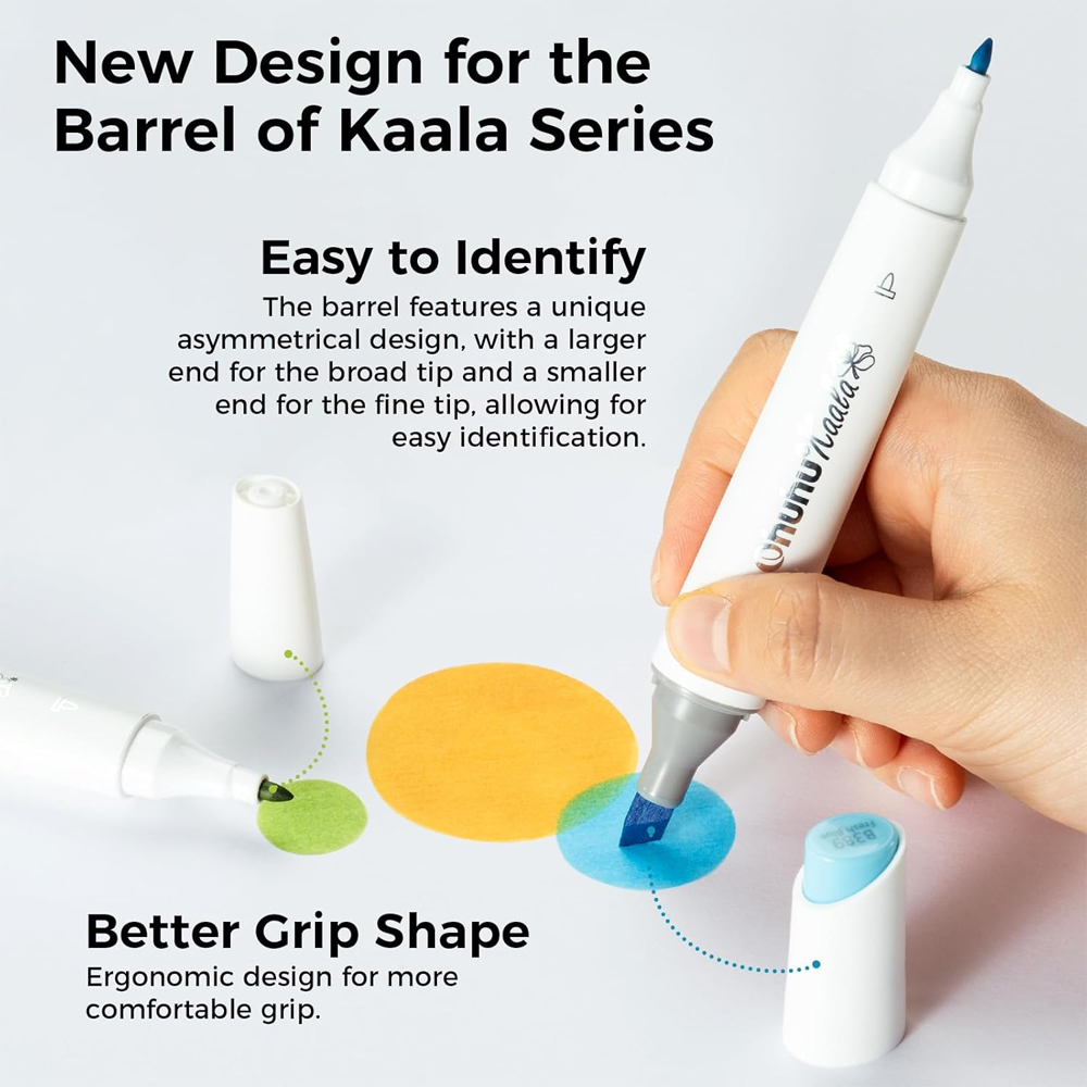 Ohuhu Kaala 60Cors Marcador Álcool Ponta Dupla Artístico