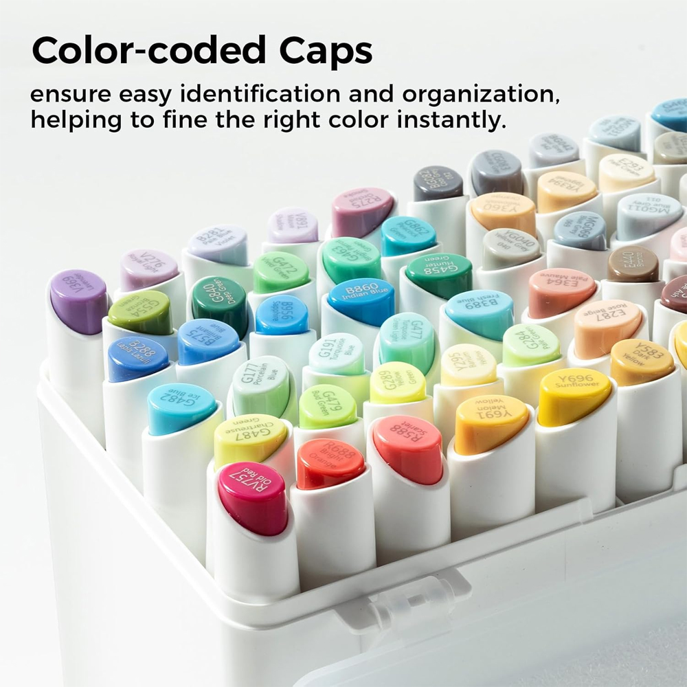 Ohuhu Kaala 60Cors Marcador Álcool Ponta Dupla Artístico