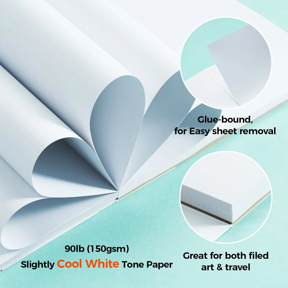 Ohuhu Bloco De Desenho Marcadores Anti-Vazamento 9"x12"