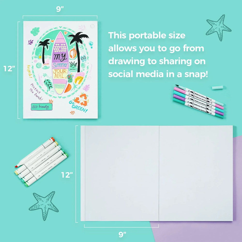 Ohuhu Bloco De Desenho Marcadores Anti-Vazamento 9"x12"