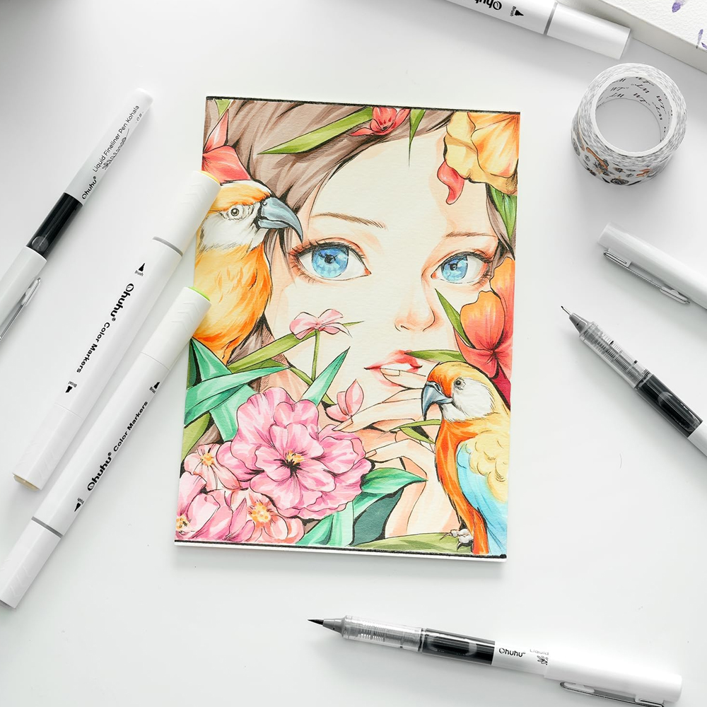 Canetas Desenho Ohuhu Kohala 9 peças Ponta fina líquida