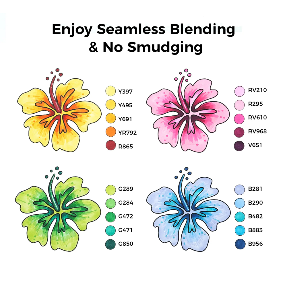 Ohuhu Oahu 40 Cores Marcadores Álcool Ponta Dupla Arte