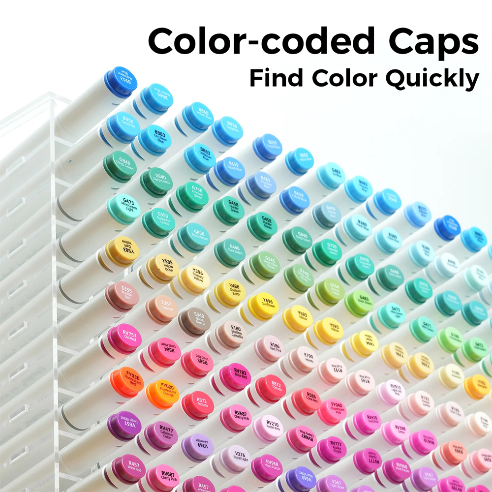 Ohuhu Oahu 40 Cores Marcadores Álcool Ponta Dupla Arte