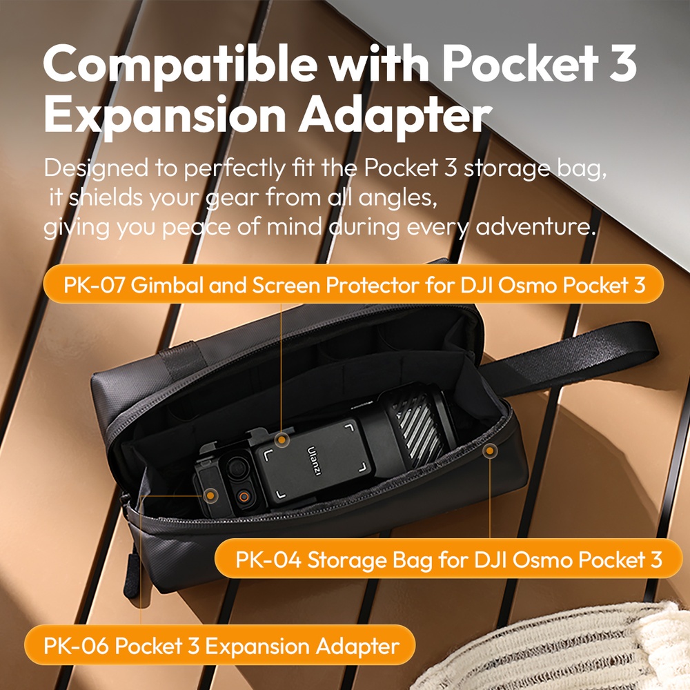 Protetor Lente Tela Gimbal Ulanzi pra Dji Pocket 3 Preta