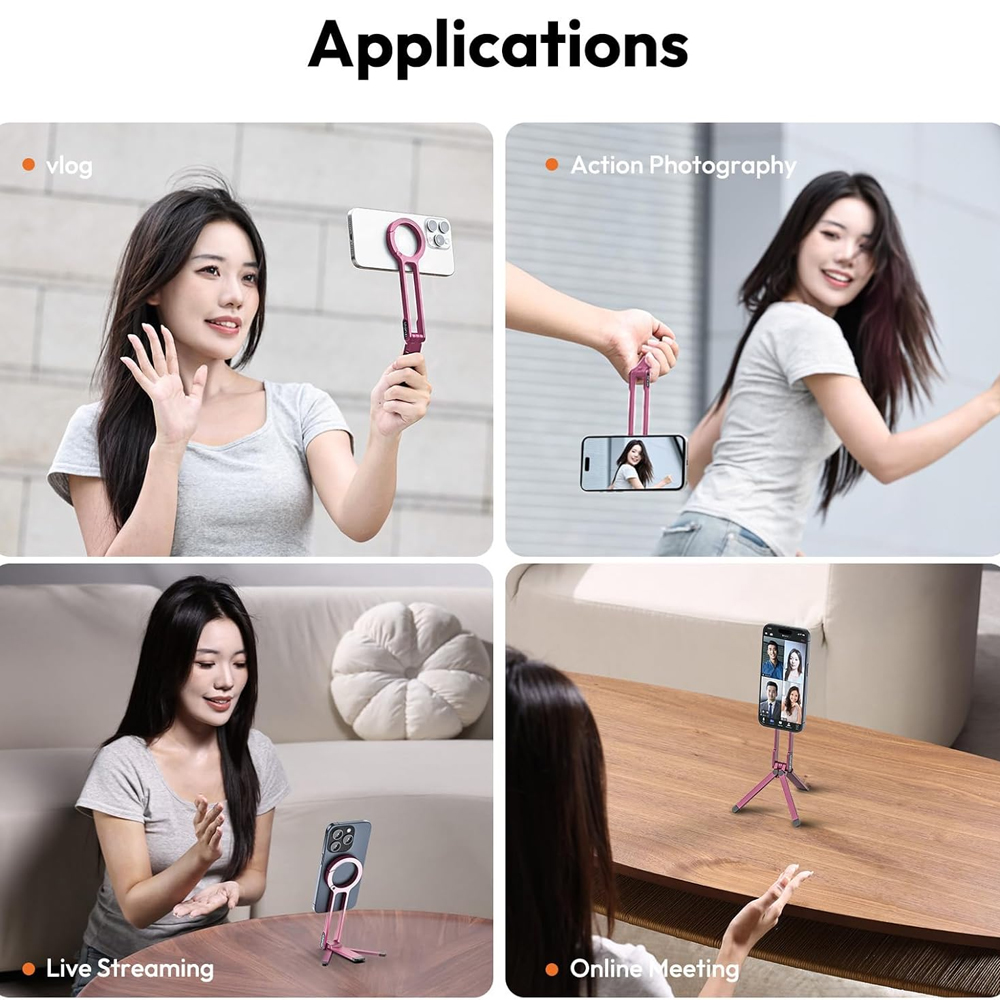 Suporte Tripé Ulanzi MA30 Celular Magnético Rosa Estável