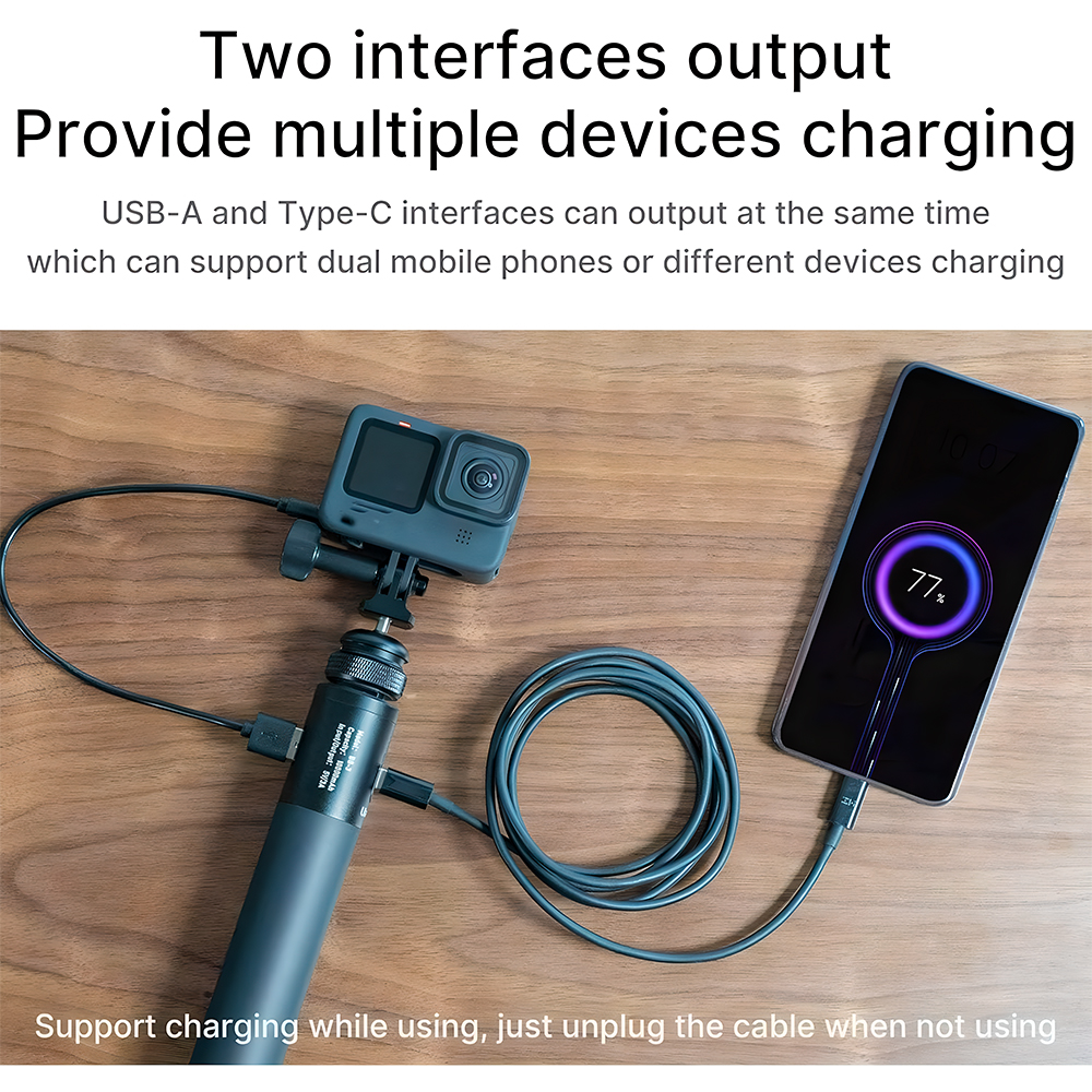 Punho Ulanzi Bg-3 Power Grip C/ Tripé Bateria 10000mah