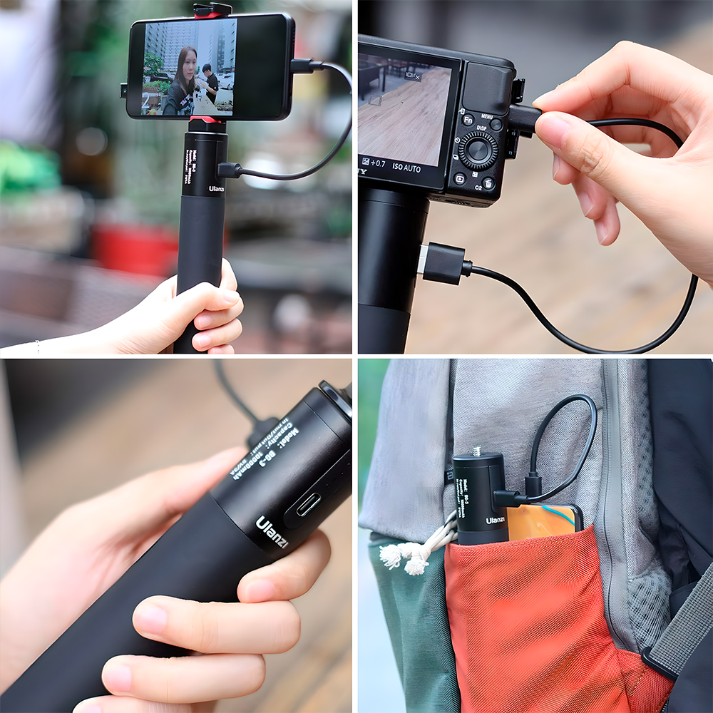 Punho Ulanzi Bg-3 Power Grip C/ Tripé Bateria 10000mah