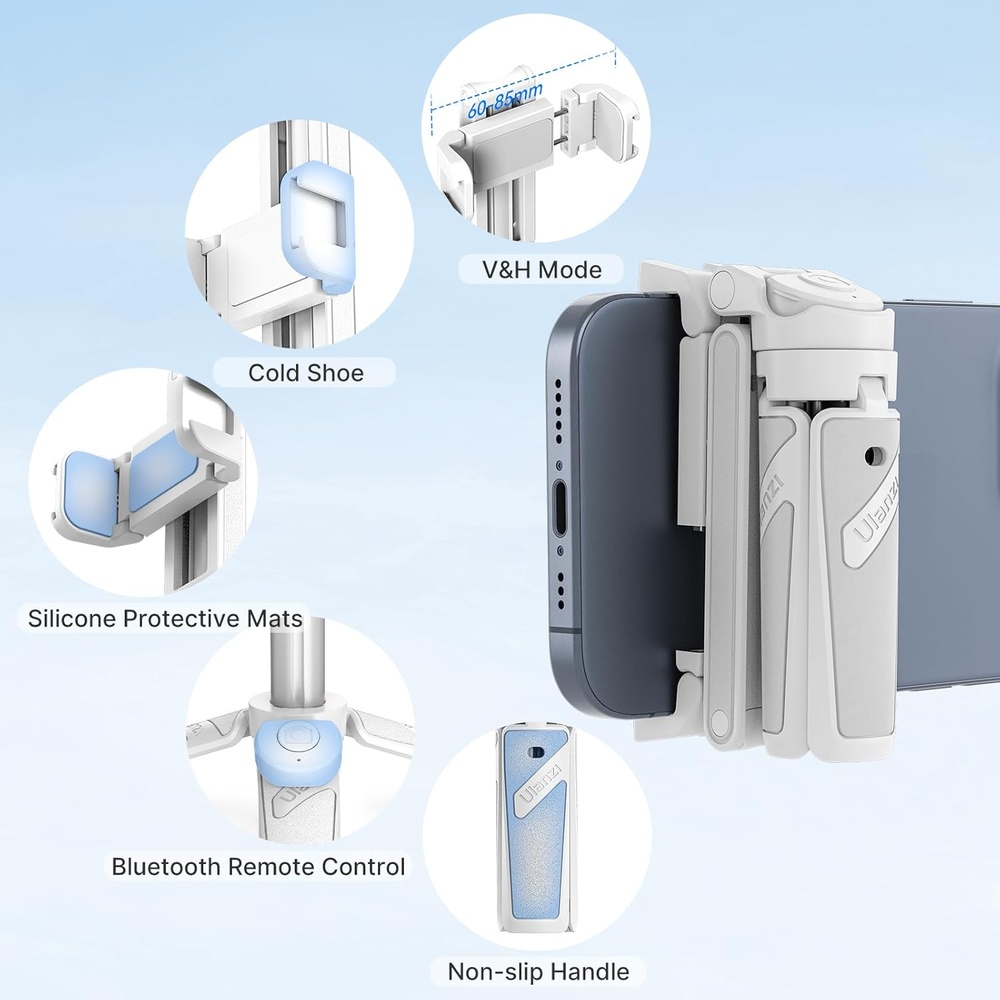Tripé Celular Ulanzi Bastão Selfie Control Remoto Branco