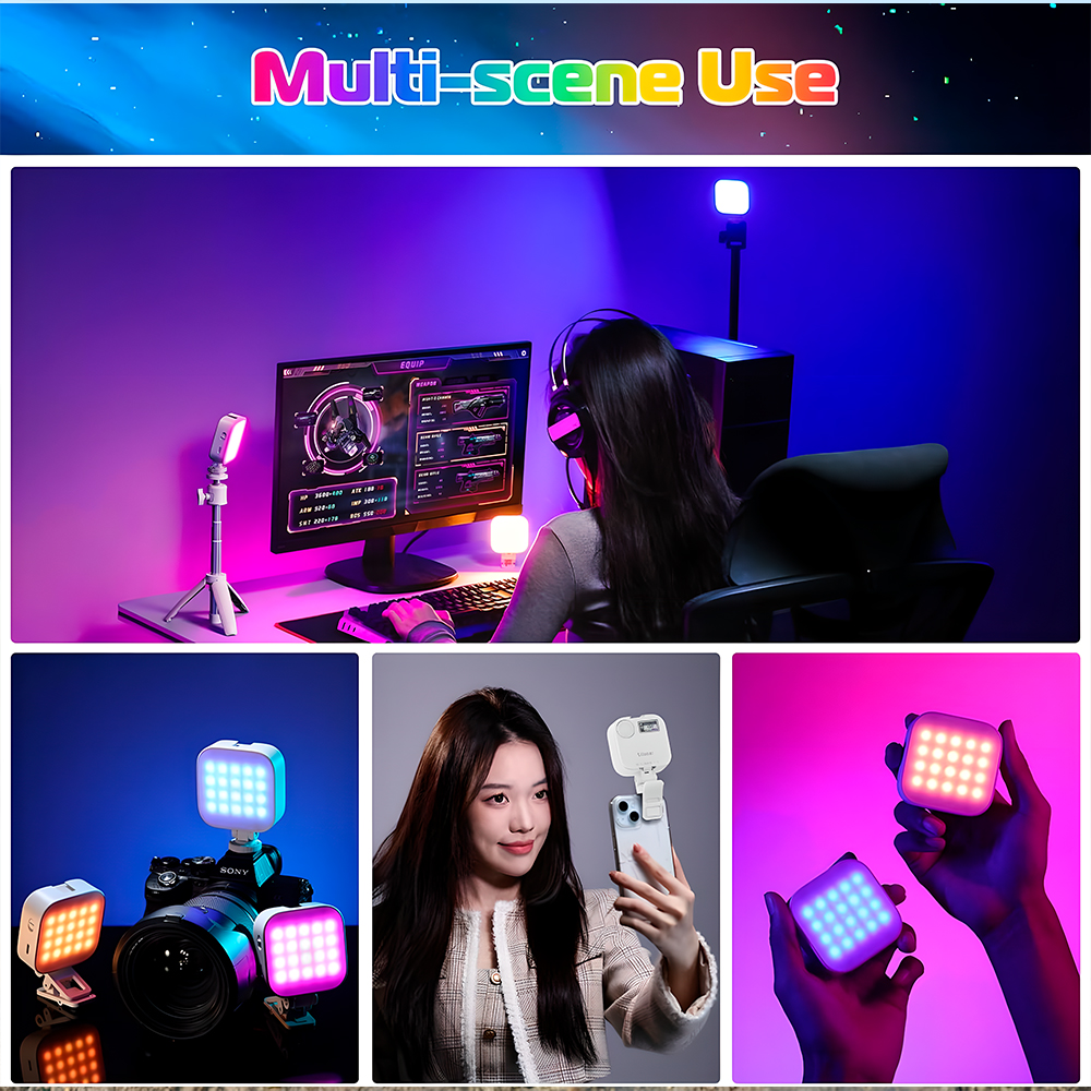 Ulanzi U60 RGB Luz Bolso Vídeo Fotografia Suporte Umount