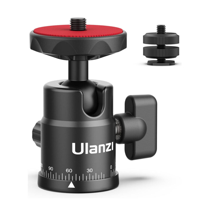 Ulanzi Cabeça Tripé Panorâmica + Adaptador Sapata Dupla