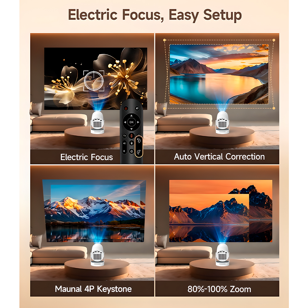 Projetor Magcubic HY300 Ultra 4K 720P Android 14 260ANSI