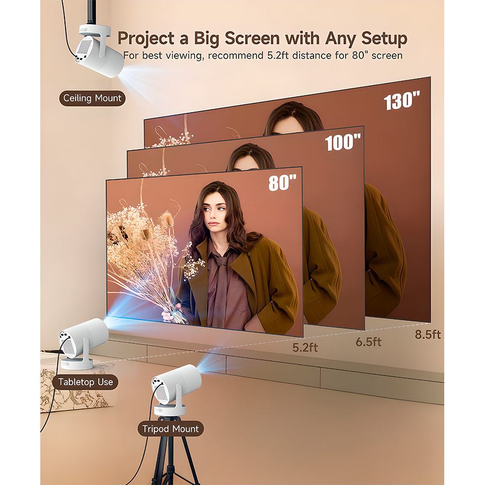 Projetor Magcubic HY300 Ultra 4K 720P Android 14 260ANSI