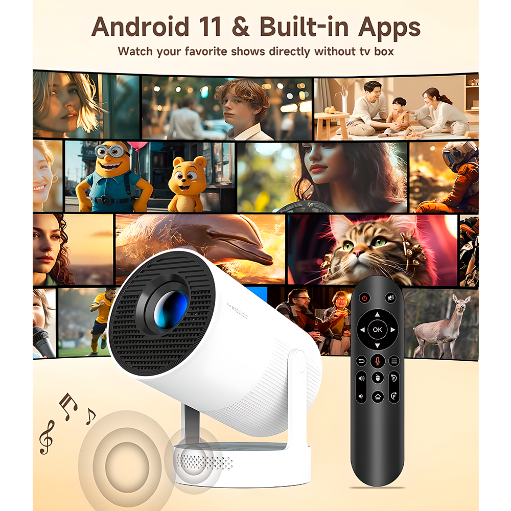 Projetor Magcubic HY300 Ultra 4K 720P Android 14 260ANSI