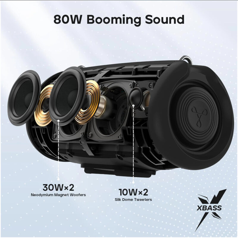 Caixa de Som TRIBIT StormBox Lava 80W Graves XBass IP67