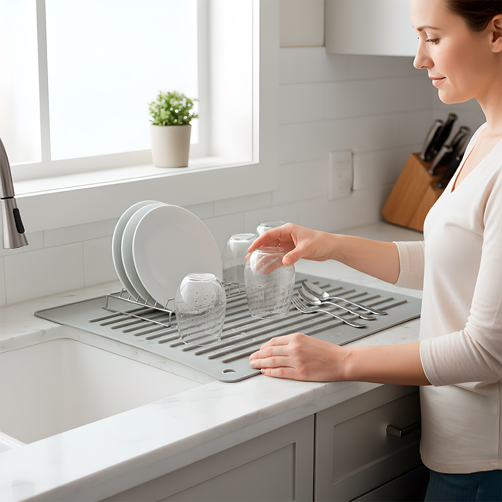 Life Silicone Drying Mat CT-262 Escorredor Louça Cinza