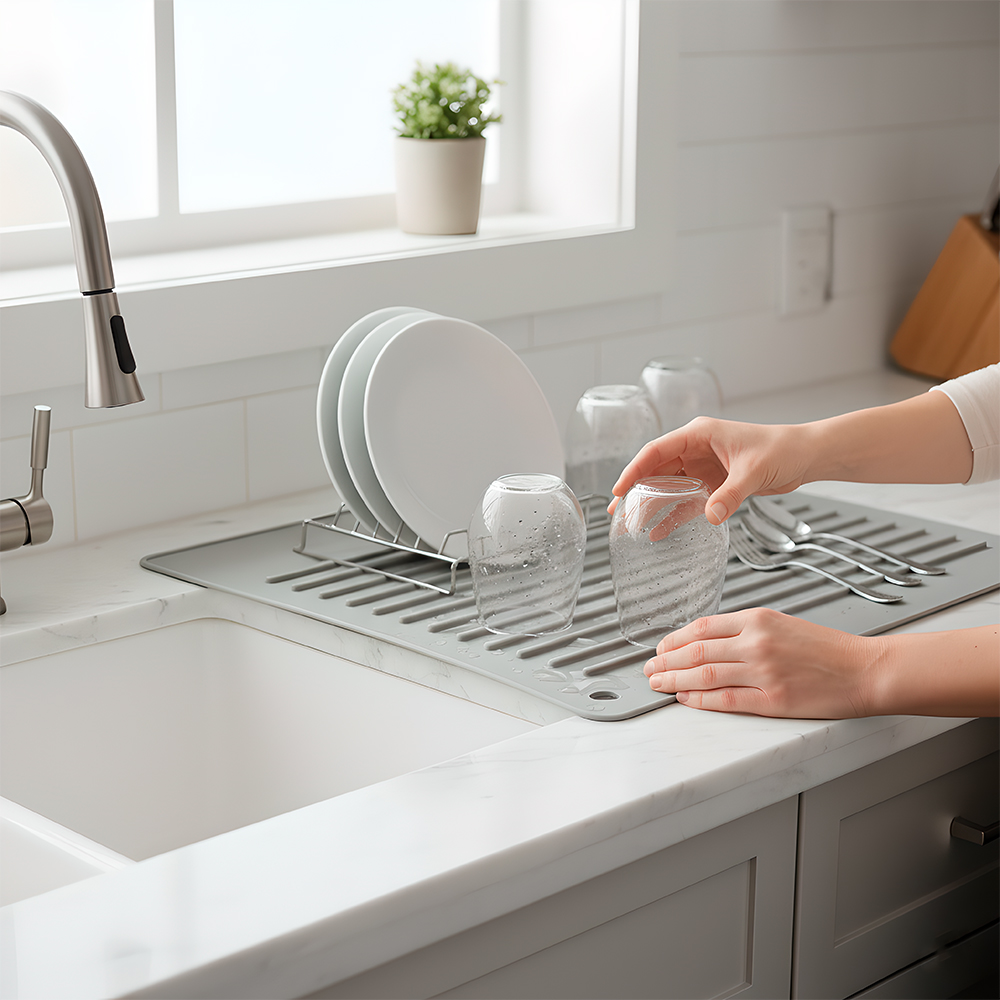 Life Silicone Drying Mat CT-262 Escorredor Louça Cinza