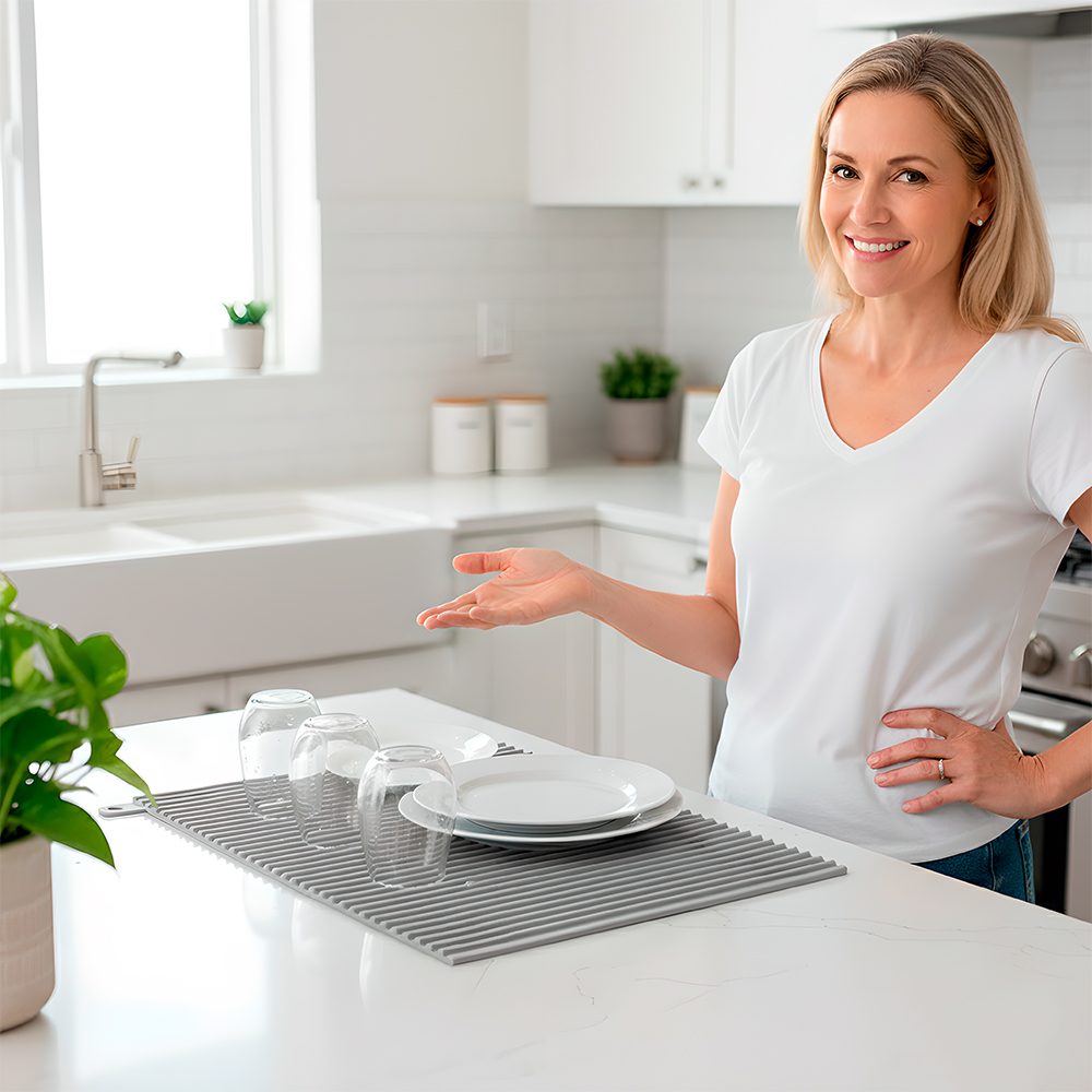 Life Silicone Drying Mat CT-262 Escorredor Louça Cinza
