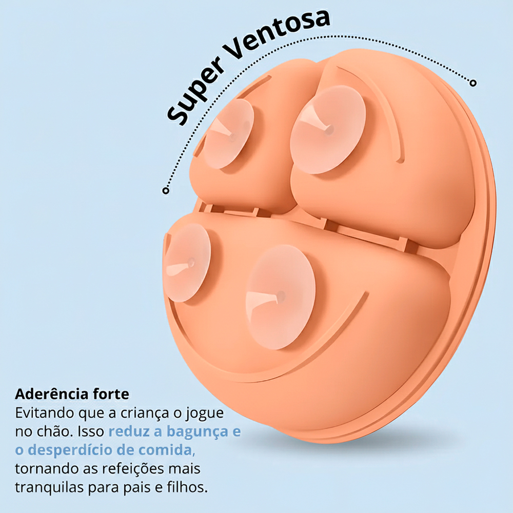 Kit Alimentação para Bebê Life CR-001 Silicone Laranja