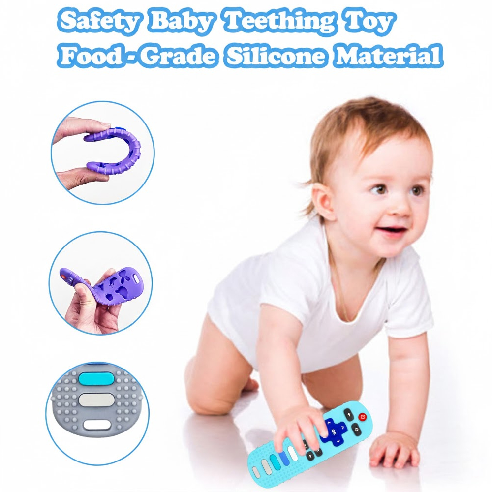 Life Mordedor Controle Remoto CT-056 Silicone Azul Bebê