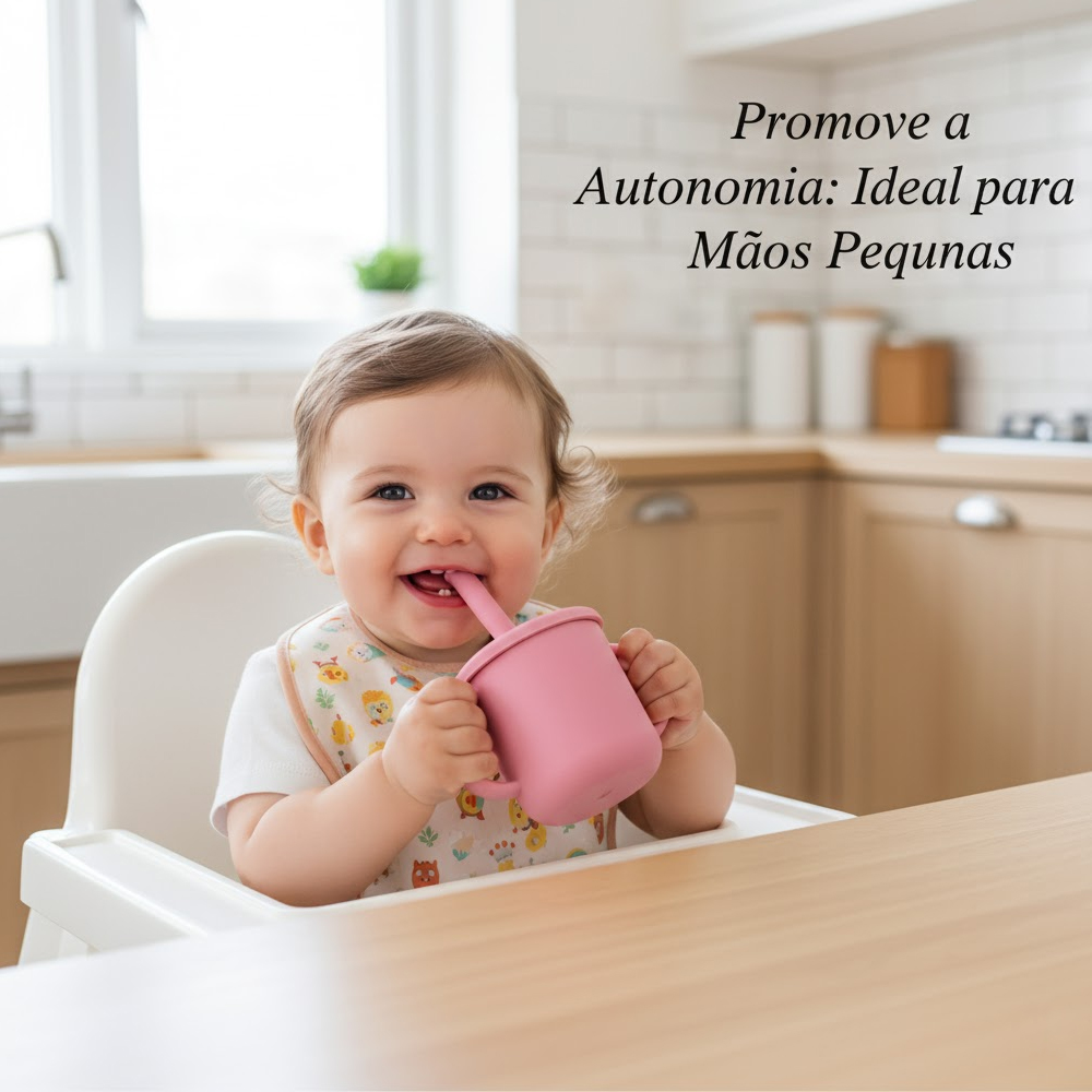 Copo Treinamento Life C/ Canudo 150ml Rosa Infantil Bebê