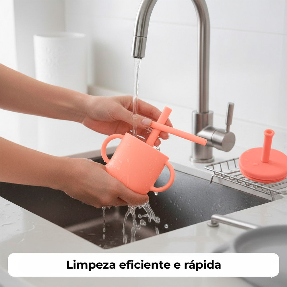 Copo Treinamento Life Com Canudo 150ml CT-126 Marrom