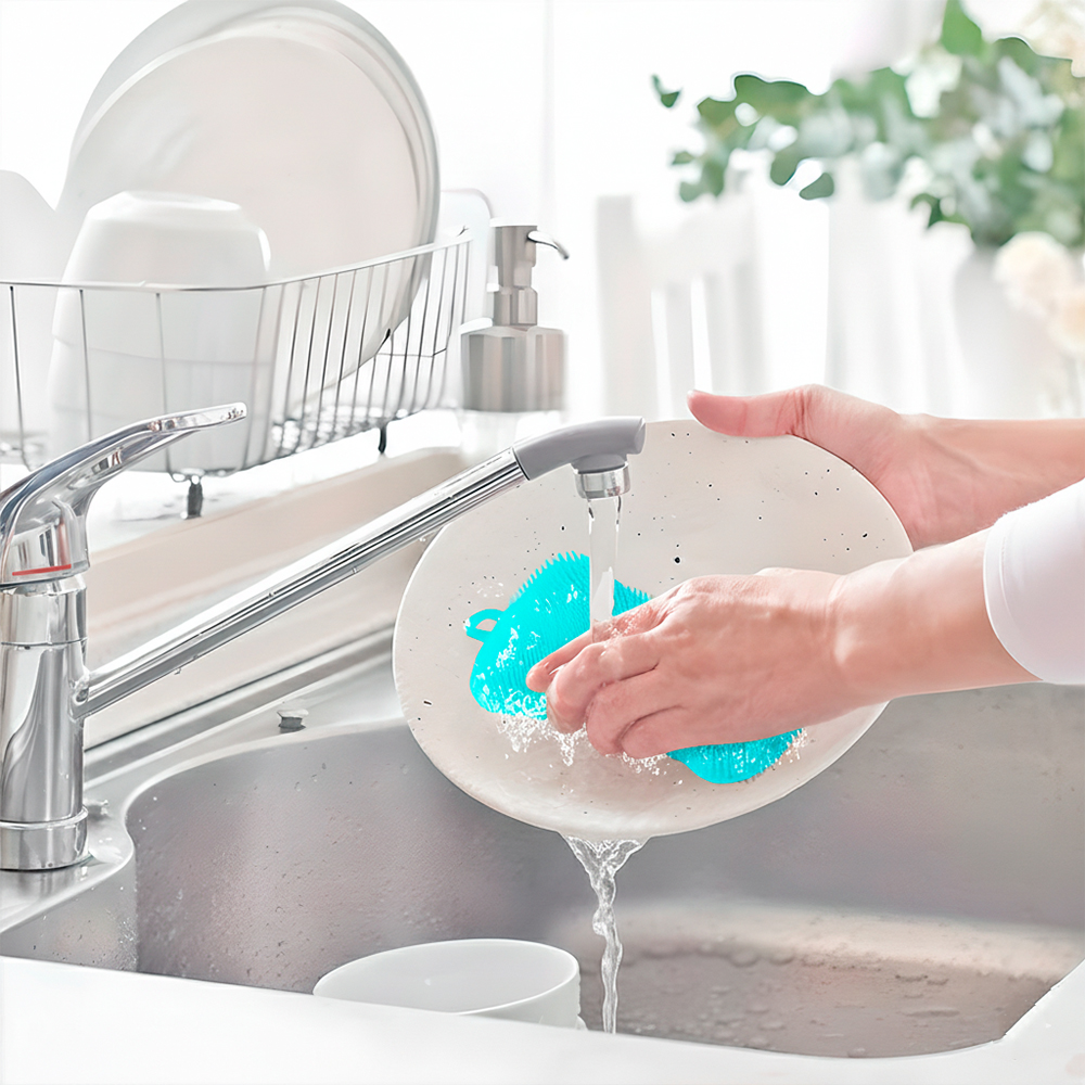 Esponja Silicone Life CT-202 Para Louça e Cozinha Azul