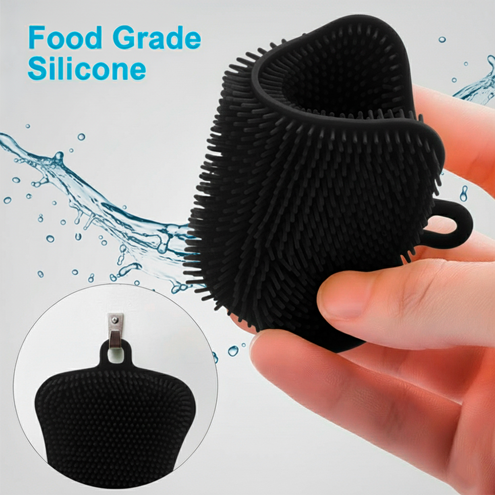 Esponja Silicone Life CT-202 Para Louça e Cozinha Preta