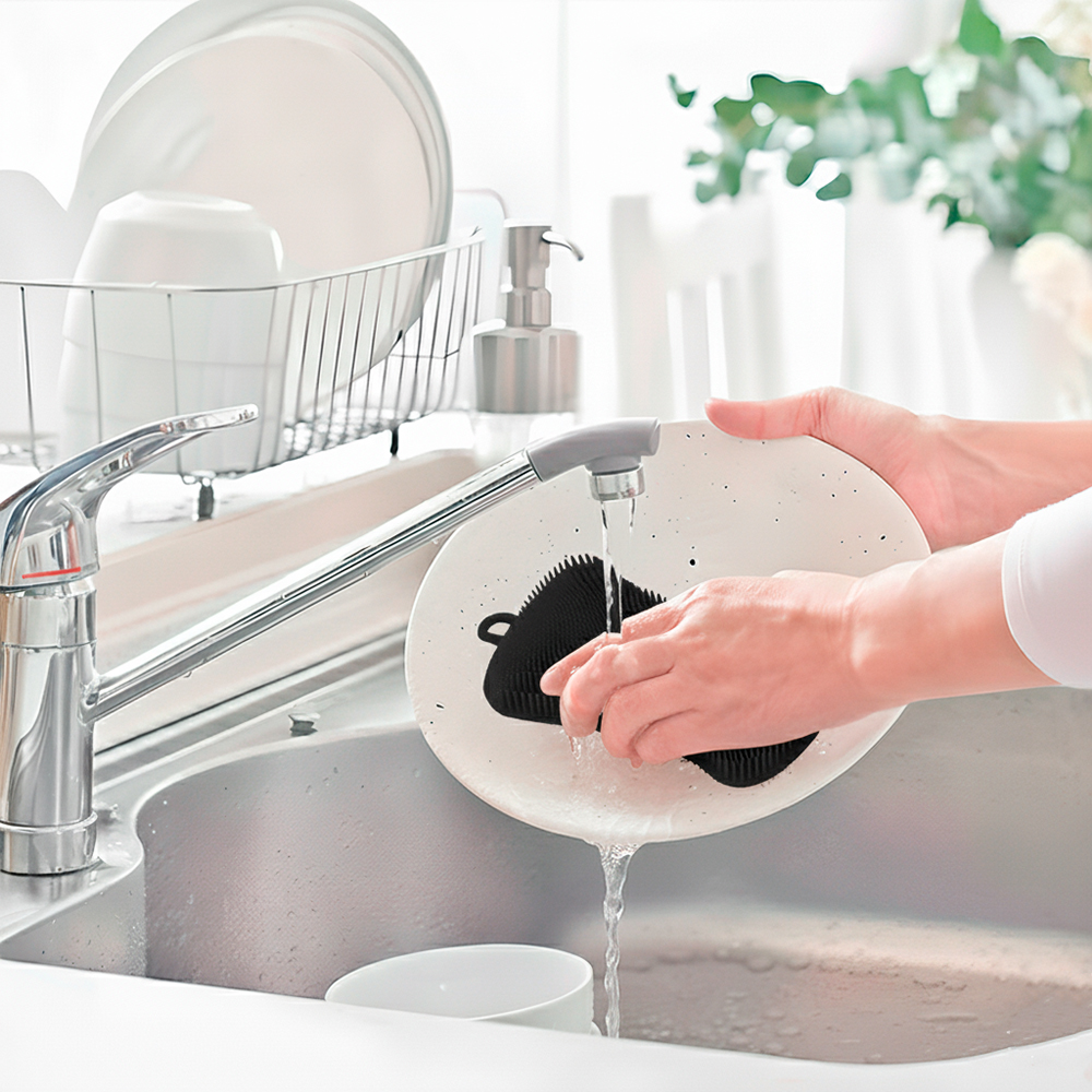 Esponja Silicone Life CT-202 Para Louça e Cozinha Preta